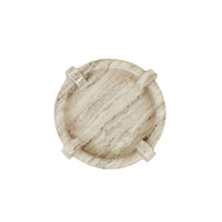 GlobeWest Rufus Link Round Tray - Oat Marble