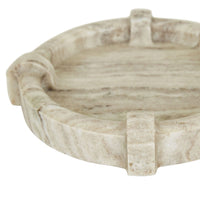 GlobeWest Rufus Link Round Tray - Oat Marble