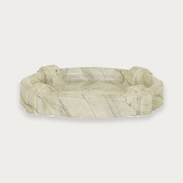 GlobeWest Rufus Link Round Tray - Rainforest Marble