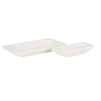 GlobeWest Rufus Lunar Rectangle Bowl - White Marble