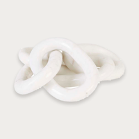 GlobeWest Rufus Link Marble Sculpture - White Marble