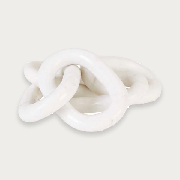 GlobeWest Rufus Link Marble Sculpture - White Marble