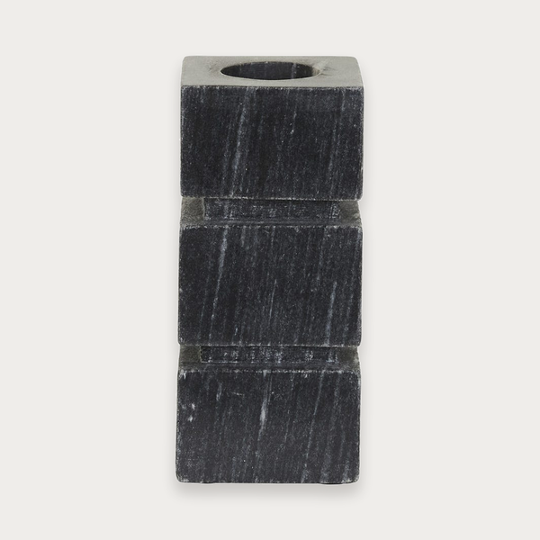 GlobeWest Rufus Stratum Vase Small - Black Marble
