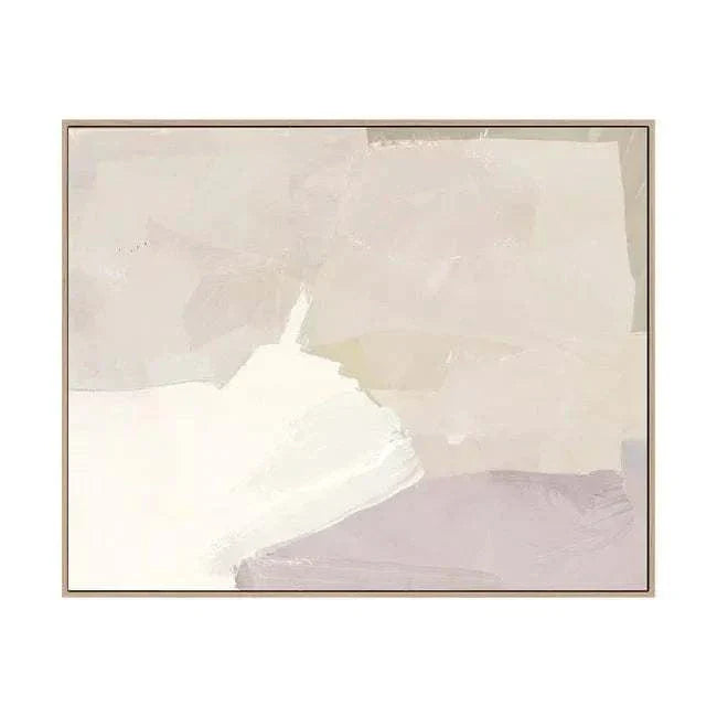 GlobeWest Sand Collection hand-painted wall art in dune tones on Indian cotton canvas, framed in natural Victorian Ash timber