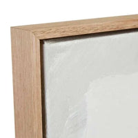 Close-up of GlobeWest Sand Collection Wall Art in Dune with natural Victorian Ash timber frame and textured hand-painted canvas.