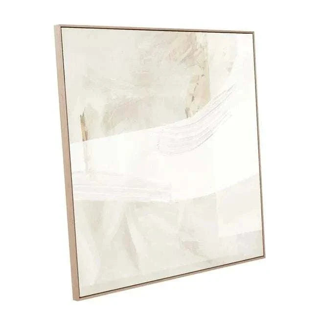 GlobeWest Sand Shores hand-painted wall art in Dune with neutral tones and Victorian Ash timber frame from Sand Collection Wall Art