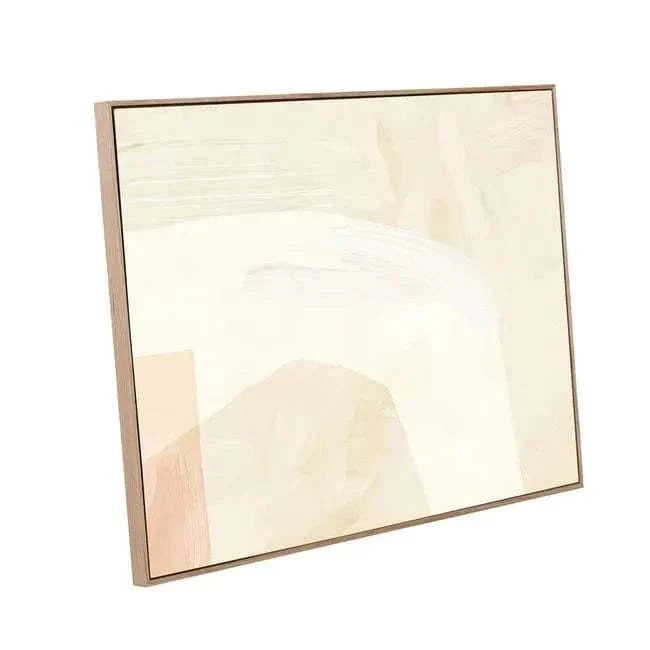 Sunstream Collection Wall Art hand-painted in honey sepia tones with suede texture on Indian cotton canvas framed in natural Victorian Ash timber
