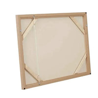 Back view of Sunstream Collection Hand-Painted Wall Art framed in natural Victorian Ash timber with hanging string on cotton canvas