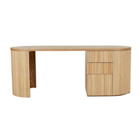 GlobeWest Benjamin Ripple Desk - Natural Ash
