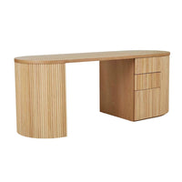 GlobeWest Benjamin Ripple Desk - Natural Ash