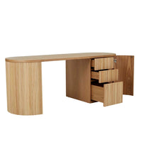 GlobeWest Benjamin Ripple Desk - Natural Ash