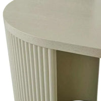 Putty ash veneer GlobeWest Benjamin Ripple Grand desk with rounded oval top and vertical fluted detailing