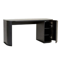 GlobeWest Orson Round Desk - Black Oak