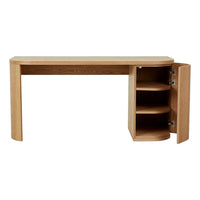 GlobeWest Orson Round Desk - Natural Ash