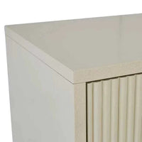 GlobeWest Benjamin Ripple Dresser in putty ash veneer with ripple motif four drawers and soft-close runners