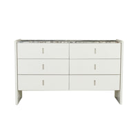 GlobeWest Pearce Marble Dresser - Bone - Matt Ocean Marble