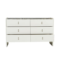 GlobeWest Pearce Marble Dresser - Bone - Matt Ocean Marble