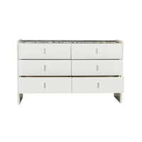 GlobeWest Pearce Marble Dresser - Bone - Matt Ocean Marble