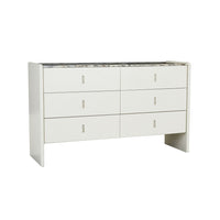 GlobeWest Pearce Marble Dresser - Bone - Matt Ocean Marble