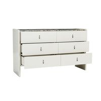GlobeWest Pearce Marble Dresser - Bone - Matt Ocean Marble