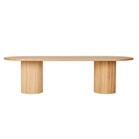 GlobeWest Benjamin Ripple Oval Dining Table - Natural Ash