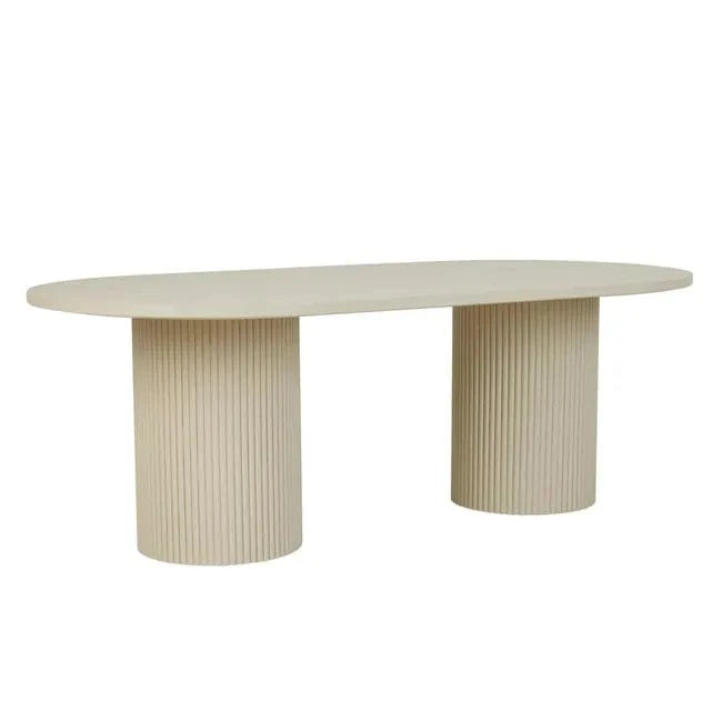 Globe West Dining Tables Globe West Benjamin Ripple Oval Dining Table, Putty