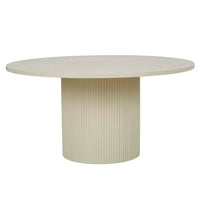GlobeWest Benjamin Ripple Round Dining Table - Putty