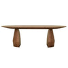 GlobeWest Bloom Oval Dining Table in smoked ash with oval top and sculpted ash veneer base