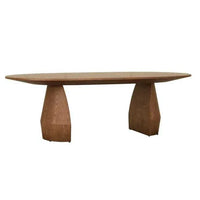 GlobeWest Bloom Oval Dining Table in smoked ash with oval top and bold symmetrical base made of ash veneer.