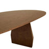 GlobeWest Bloom Oval Dining Table in smoked ash with a bold symmetrical base and matt finish oval top
