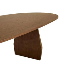 GlobeWest Bloom Oval Dining Table in smoked ash with a bold symmetrical base and matt finish oval top