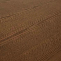 Close-up of smoked ash wood grain surface of GlobeWest Bloom Oval Dining Table top