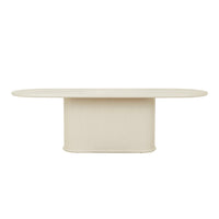Cleo dining table in Putty, front view