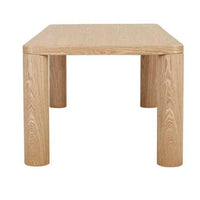 GlobeWest Frankie Dining Table in natural ash veneer with chunky legs and modern design for up to 8 seats