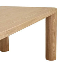 GlobeWest Frankie Dining Table in natural ash veneer with chubby legs and water-based sealer, modern oversized design