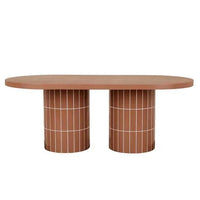Globe West Coffee Tables Globe West Seville Tile Oval Dining Table, Burnt Sienna