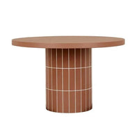 Globe West Coffee Tables Globe West Seville Tile Round Dining Table, Burnt Sienna