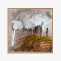 Marcia Priestley abstract landscape fine art canvas print with earthy tones and floating oak frame