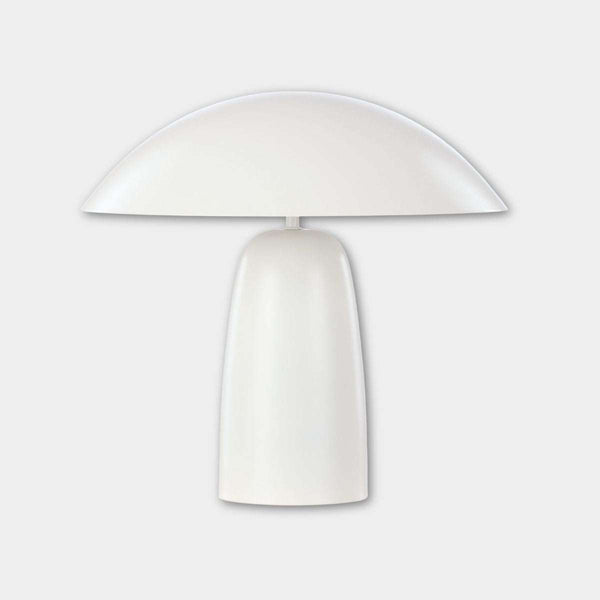 Marley Table Lamp white iron modern design with hemispherical shade and cylindrical base