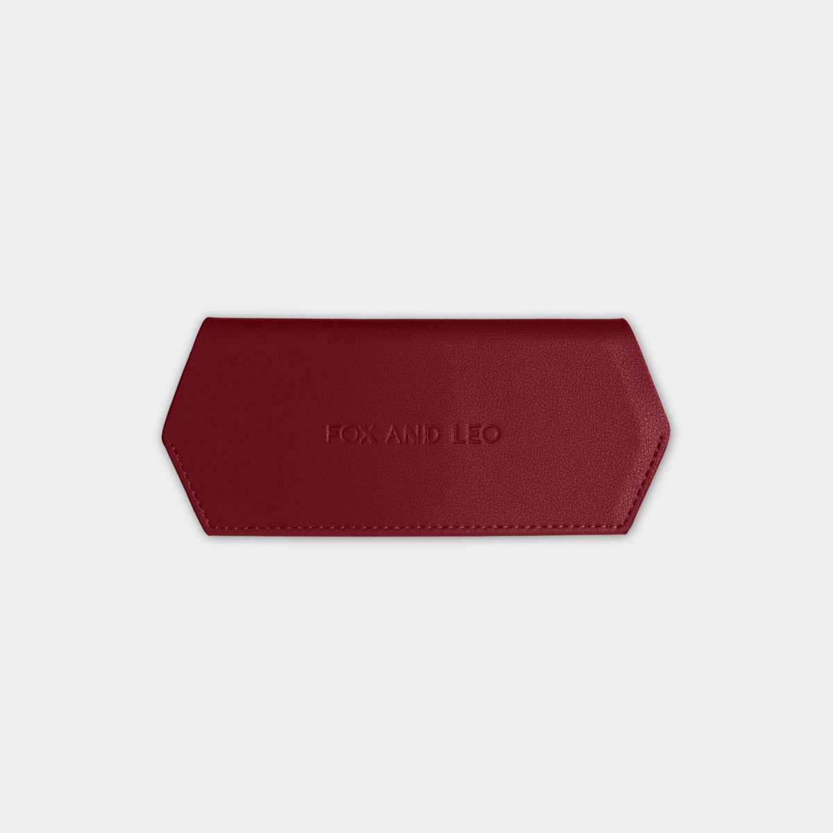 Fox and Leo glasses case burgundy 100% leather slim protective glasses case with magnetic closure