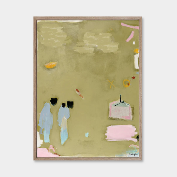 Limited edition Marcia Priestley abstract fine art canvas print titled Home Sweet Home with floating oak frame.