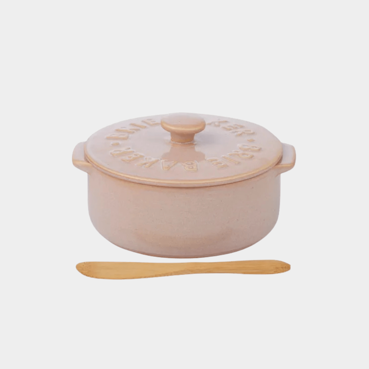 Norsu Interiors Bowls Rosa Ceramic Brie Baker – Blush with Bamboo Spreader