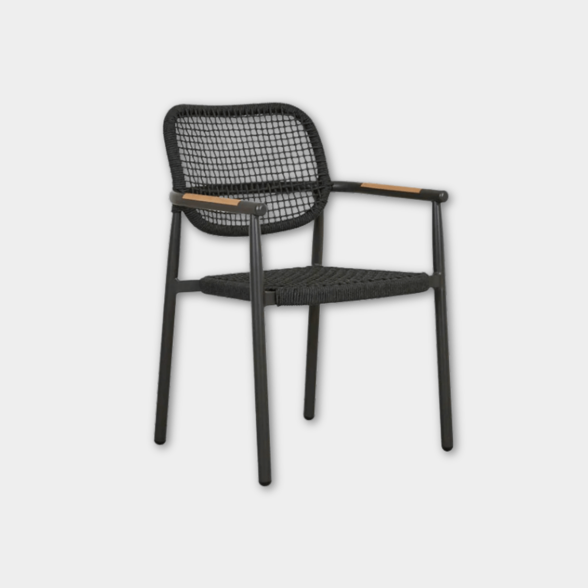 Globe West Dining Chairs GlobeWest Valencia Weave Dining Armchair - Carbon Grey