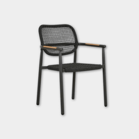 Globe West Dining Chairs GlobeWest Valencia Weave Dining Armchair - Carbon Grey