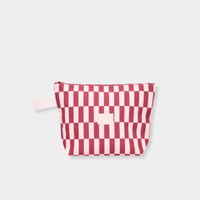 Wet Base Large Burgundy and Peony Check waterproof storage pouch for wet items with zipper and cotton loop