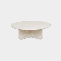 Globe West Coffee Tables GlobeWest Amara Curve Coffee Table - Natural Travertine