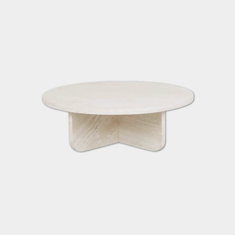 Globe West Coffee Tables GlobeWest Amara Curve Coffee Table - Natural Travertine