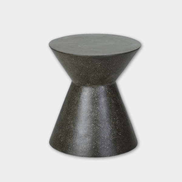 GlobeWest Granada Hourglass Side Table, Black Fleck | Norsu Interiors