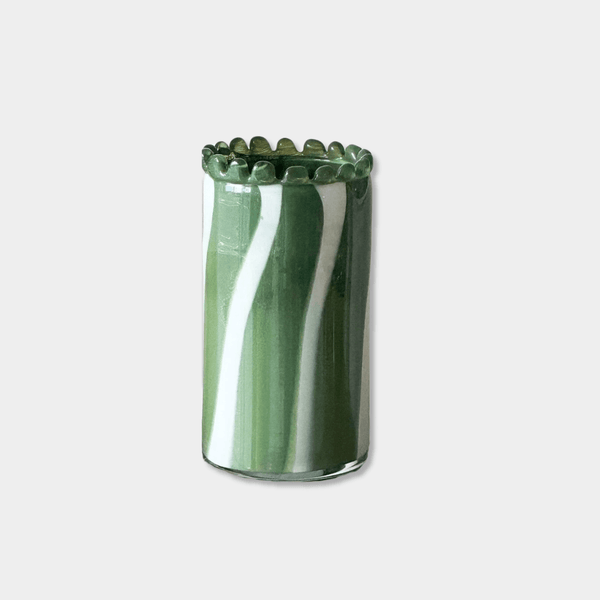 Vienna Glass Vase, Small, Green | Norsu Interiors