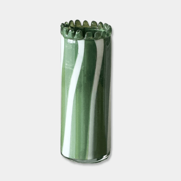 Vienna Glass Vase, Large, Green | Norsu Interiors